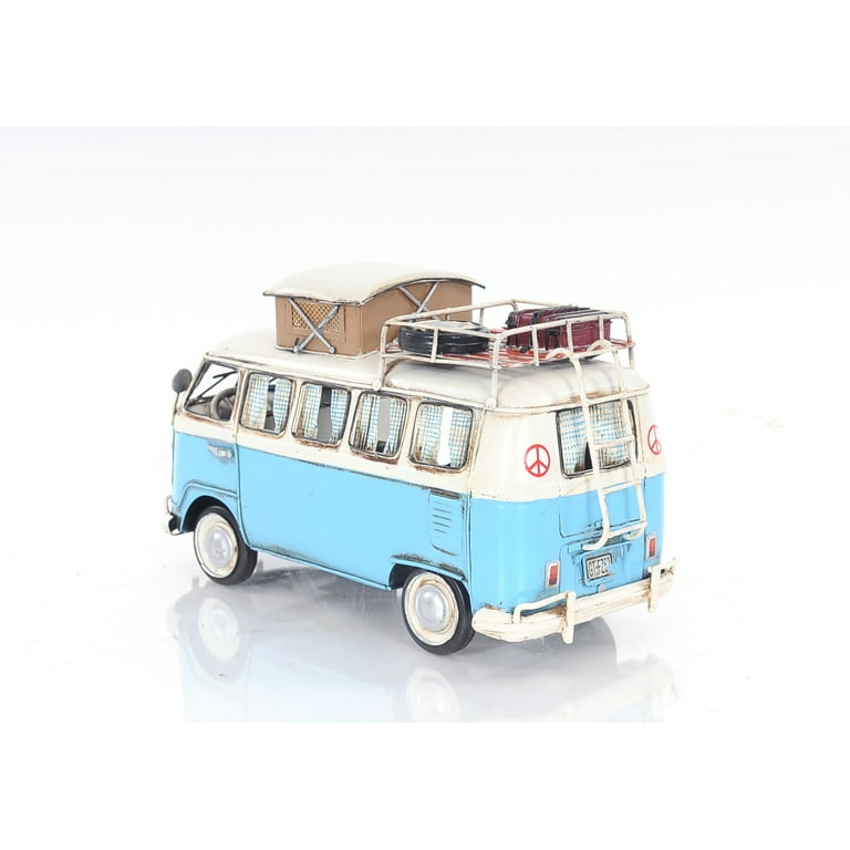 Vintage, Retro, Old-fashioned German Hippie Mini Camper Bus Van VW