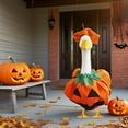 thumbnail image 3 of Halloween Goose Outfit Pumpkin Goose Costume Cute Goose Clothes Porch Goose Outfits for Cement Goose Halloween Outdoor Patio Yard Lawn Statueart Goose Duck Decoration, 3 of 7