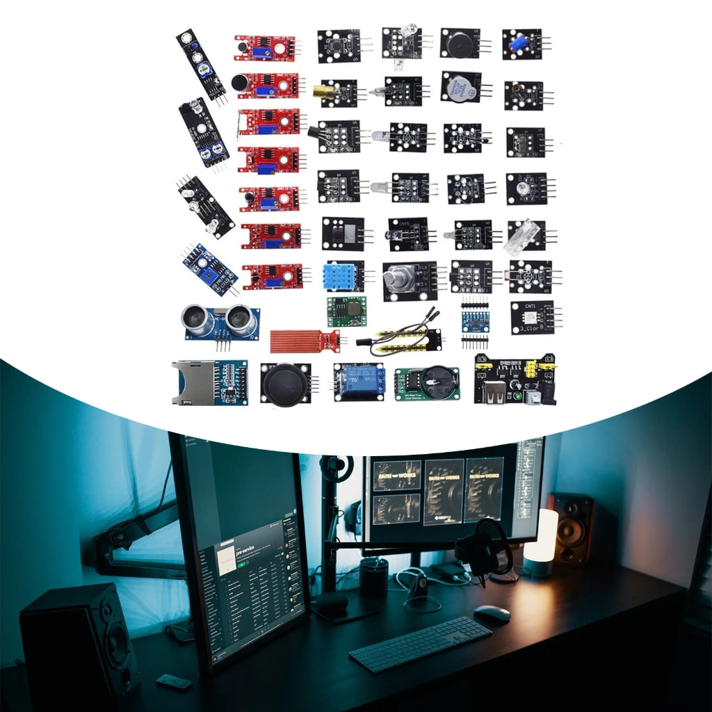 Complete Sensorings Starter Kits With 45 Essential Module For Robotics Coding Projects Contains Humidity Infrareds LED F
