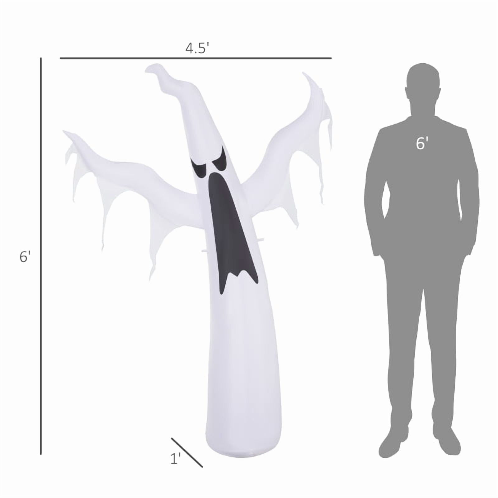 Alvantor Halloween Decoration Inflatables Dancing Ghost with LED Lights, Blow-Up Yard Decor 43.3"x35.4"x72" White