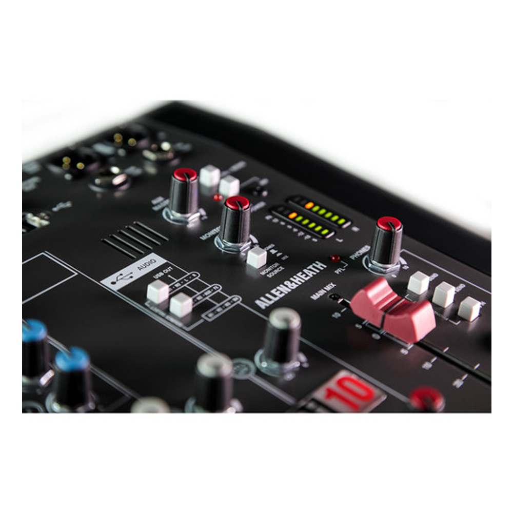 Allen & Heath ZEDi-10 Hybrid Compact Mixer/4x4 USB Interface + Mic Cable + USB Cable + Rip-Tie + Cleaning Cloth - image 5 of 10