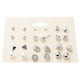 thumbnail image 5 of 12 Pares Pendientes de Oído Cristal Circón Pendientes Geométricos de Arete Elegante para de Cumpleaños de San Valentín Plata Yinane Juego de aretes de cristal, 5 of 7