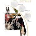 thumbnail image 5 of Bohemia Rectangle Tablecloth, Vintage Boho Floral Flowers Leaves Plants Black Waterproof & StainResistant Tablecloth, Washable Oil-proof Table Cover for Dining/Party/Wedding/Camping/Buffet 60x84 In, 5 of 9