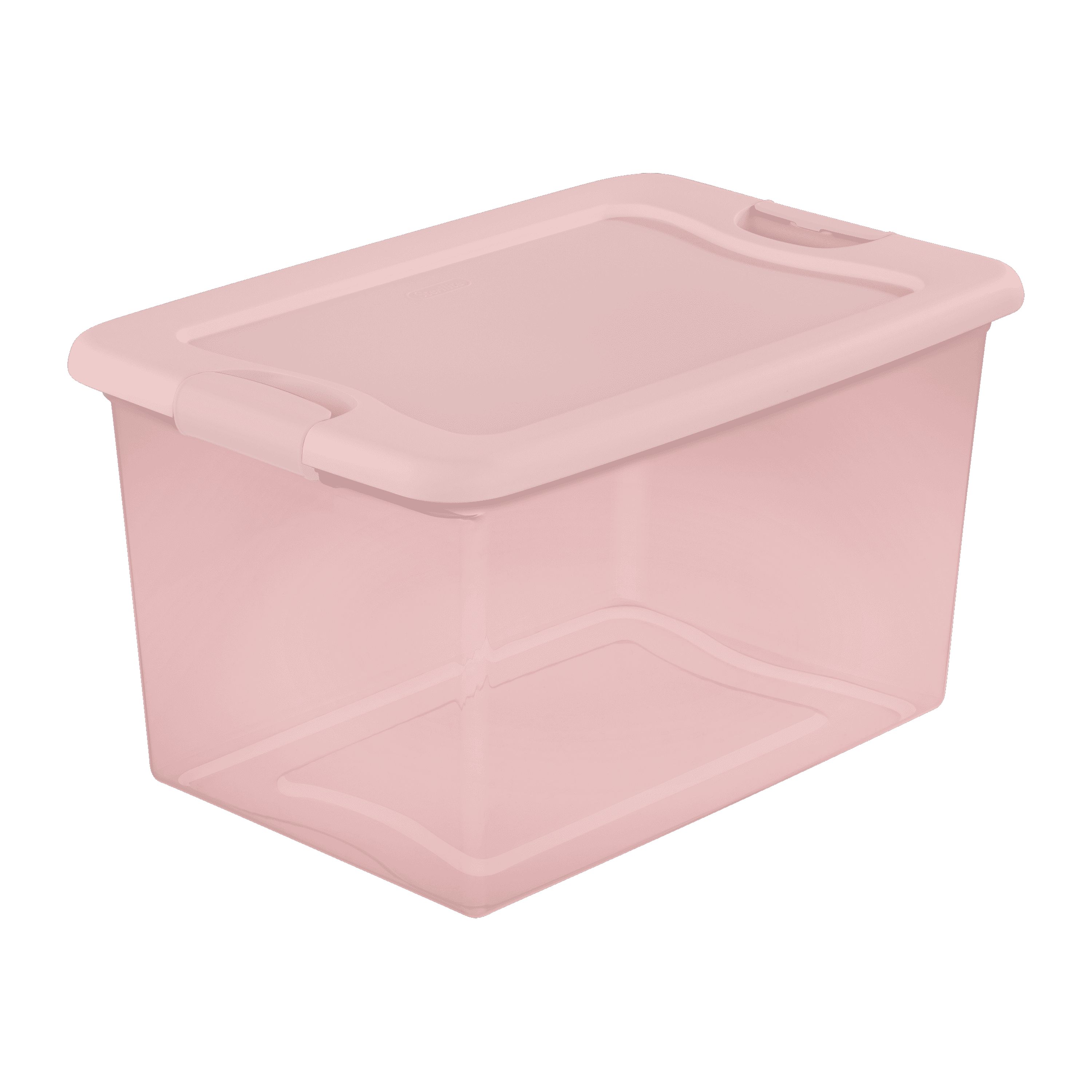 Sterilite 64 Qt. Latching Box Plastic, Blush Pink Tint, Set of 6 - image 3 of 5