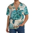 thumbnail image 3 of Disketp Men's Hawaiian Watercolor Sea Turtle Print Shirts Button Down Holiday Beach Shirts-4X-Large, 3 of 7