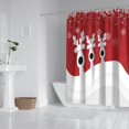 thumbnail image 2 of Red Christmas Reindeer Pattern Shower Curtain 84"x72" ,Bathroom Decorative Shower Curtains Set with 12 Hooks,Modern Waterproof Washable Shower Curtain, 2 of 6