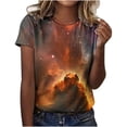 thumbnail image 2 of UPPADA T-Shirts d'Été pour Femmes à Imprimé Graphique, Col Ras du Cou, Décontractés, Manches Courtes, Coupe Ample, Chandails à Enfiler, Mode, Vacances, Plage, Blouses Multicolores, TG, 2 of 4