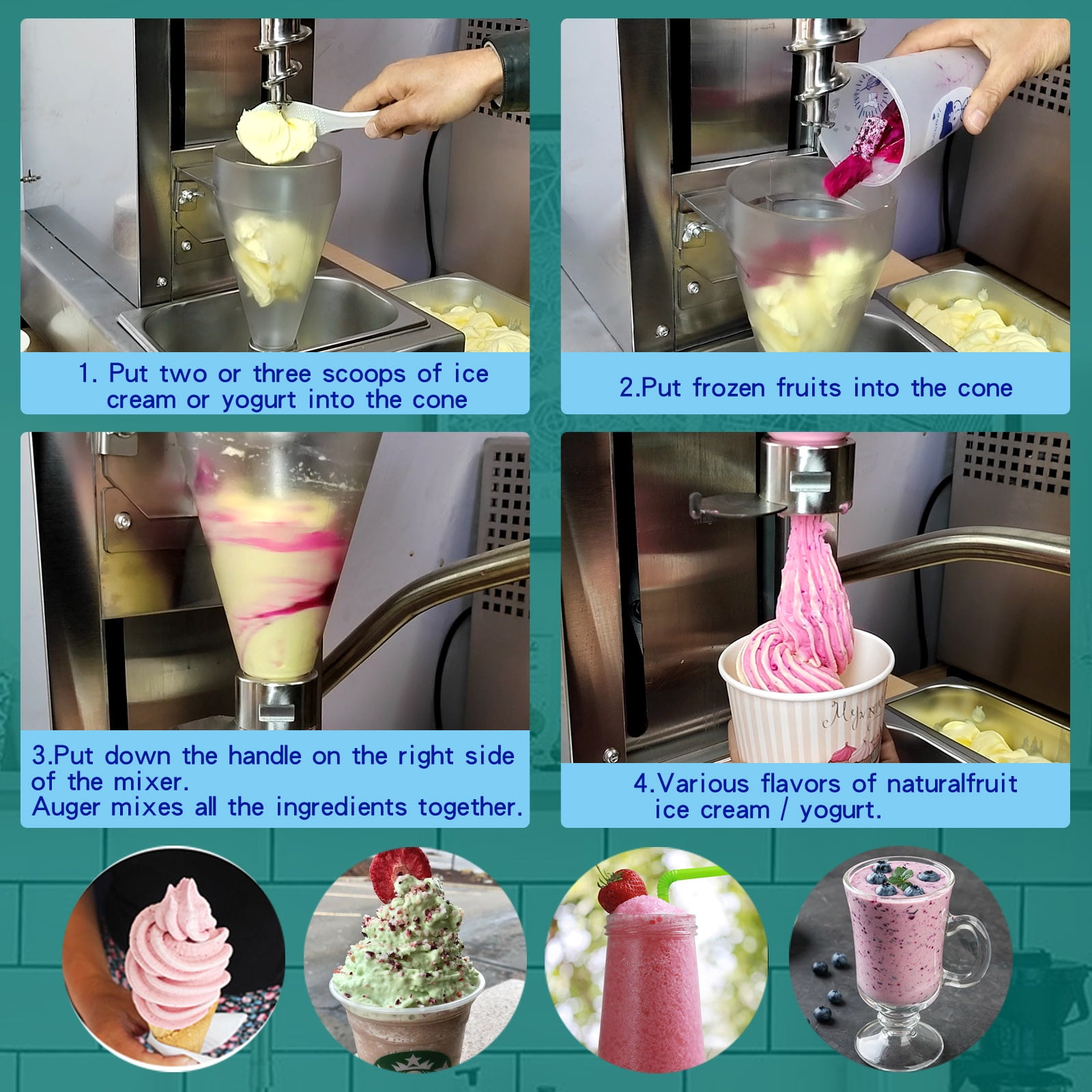 BALCI Eisbehälter – 2 Stück à 2 Quart (ca. 1,9 Liter) | Wiederverwendbare Gefrierbox Für Hausgemachtes Eis, Sorbet & Frozen Joghurt | Mit Silikondeckel & Langer Schaufel