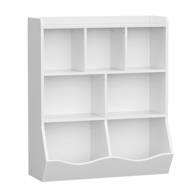 Estantería para Juguetes de 3 Niveles en Blanco, Librero de 7 Compartimentos para Sala, Dormitorio o Cuarto de Juegos
