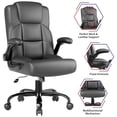 thumbnail image 6 of JONPONY Leather Office Chair, Big and Tall Office Chair 400LBS Wide Seat Ergonomic Computer Desk Chair High Back Executive Leather Chair Adjustable Task Chair Lumbar Back with 1-Year Warranty, Grey, 6 of 13