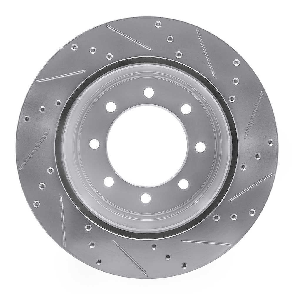 Dynamic Friction Company 631-54227L DFC Brake Rotor - Drilled And Slotted - Silver