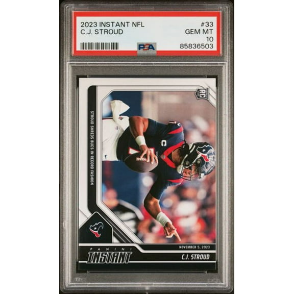 Graded 2023 Panini Instant CJ Stroud #33 Rookie RC Football Card PSA 10 Gem Mint