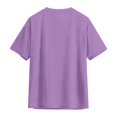 thumbnail image 5 of Cqxid525 Short Sleeve Tops For Women Summer Tops For Women Short Sleeve Crewneck Oversized T Shirts Trendy Solid/Flower Printed Beach Vacation Clothes Purple Xl, 5 of 6