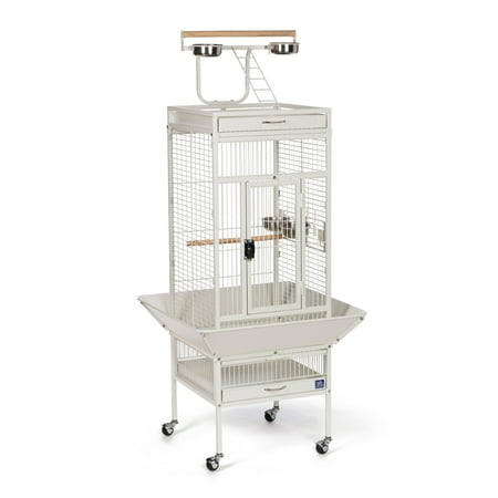 UPC: 0048081315125 | Prevue Select Wrought Iron Cockatiel Bird Cage 18 x18x57 color: Chalk White