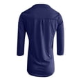 thumbnail image 4 of DHFJKG Shirts For Women Casual 3/4 Sleeve Flowy Comfortable Notch V Neck Solid Color Loose Tunic Comfy Tops, 4 of 5