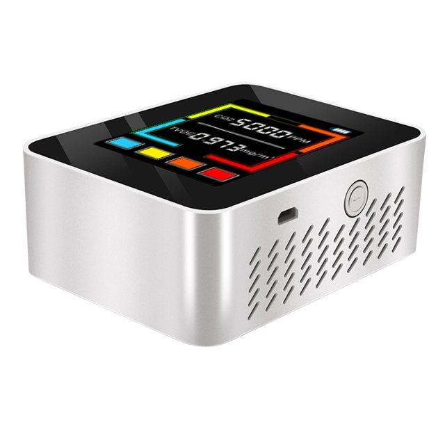 de CO2 de dióxido de carbono TMV Tester pantalla Digital Blanco sin batería kusrkot Probador de gas digital