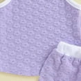 thumbnail image 6 of NOLDARES Toddler Girls Clothes Sleeveless Shirts Shorts Baby Girl Summer Outfit Cute Infant Outfits(Purple,2-3 Years), 6 of 7