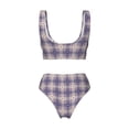 thumbnail image 5 of Daiia Heart Check Plaid Women's Bikini Set Two Piece Swimsuit High Waisted Bikini Adjustable Straps Bikini Perfect for Beach, Pool, and Summer Vacation-Small, 5 of 9