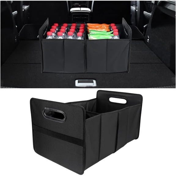 Car Trunk Organizer, Multifunctional Collapsible Car Storage Bag, Portable Foldable Auto Sturdy Cargo Storage Box with Muti-Compartments, Non Slip Waterproof Bottom Universal for SUV Truck Van