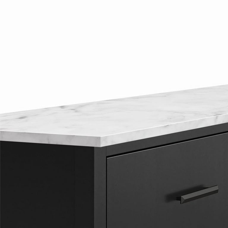 Ameriwood Home Amberleigh Wide 6 Drawer Dresser Black w White
