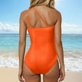thumbnail image 4 of vigerkar Women One Shoulder One Piece Swimsuit Tummy Control Bathing Suits Modest Full Coverage Cutout Swimwear Orange, XXL, 4 of 6