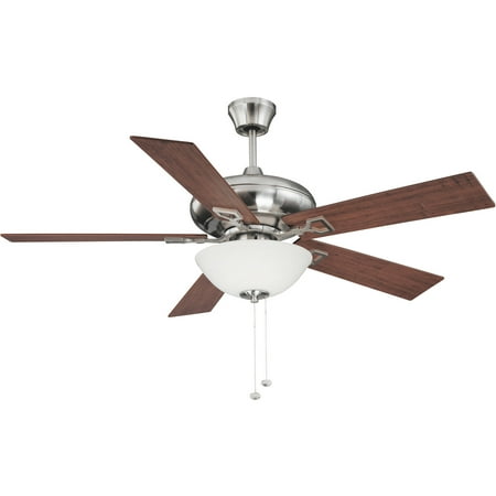 Litex Industries Potenza 52 Hangdown Ceiling Fan Brushed Nickel Litex Industries Potenza 52 Hangdown Ceiling Fan Brushed Nickel Finish Single Light