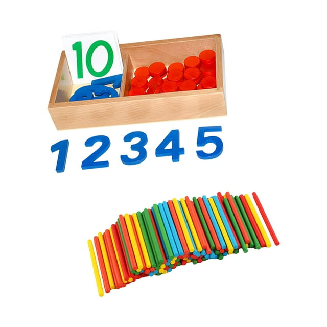 Tarjetas y contadores Montessori Contando el número de bloques para niños de la primera infancia Estilo C
