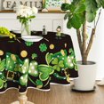 thumbnail image 1 of St. Patricks Day Tablecloth 60×60 Inch Round, Clover Shamrock Hat Black Washable Table Cover for Party Picnic Dinner Decor, 1 of 6