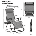 thumbnail image 2 of MoNiBloom Zero Gravity Chairs, Folding Outdoor Patio Beach Recliner with Canopy Shade & Headrest, Gray, 2 of 11