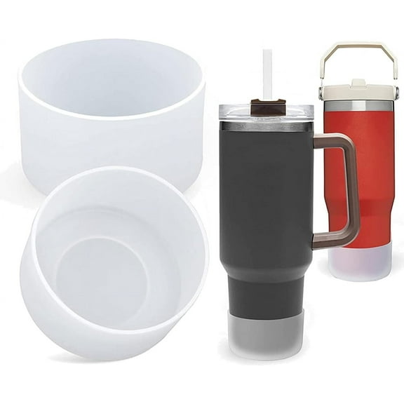 2 Pcs Clear Silicone Boot Sleeves - Universal Fit Cup Bottom Protectors Protective Water Bottle Cup Bottom Bumper Cover, Clear