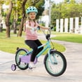 thumbnail image 2 of Costway 16" Kids Bike with Adjustable Saddle Handlebar Removable Training Wheels Handbrake Blue, 2 of 10