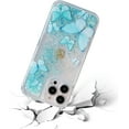 thumbnail image 5 of Compatible with iPhone 14 Plus Glitter Butterfly Case Glow in The Dark Women Girls Girly Bling Sparkle Flowing Quicksand Light up Case Soft TPU Bumper Luminous Clear Phone Cover, Blue, 5 of 7