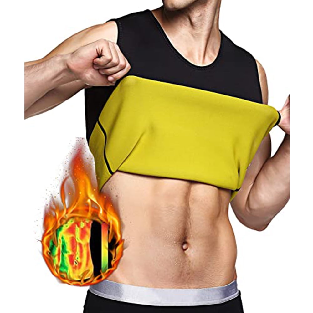 Men's Hot Sauna Waist Trainer Vest Weight Loss Corset Body Shaper Tank Top Shirt 