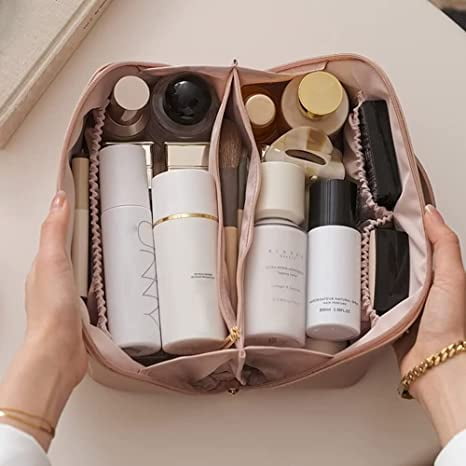 Harupink Travel Cosmetic Bag, Makeup Organizer, Large Capacity PU Leather  Makeup Bag Organizer Waterproof Toiletry Bag for Men Women Travel