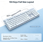Kiplyki USB Wired Gaming Keyboard with Colorful Crack LED Backlit, Rainbow