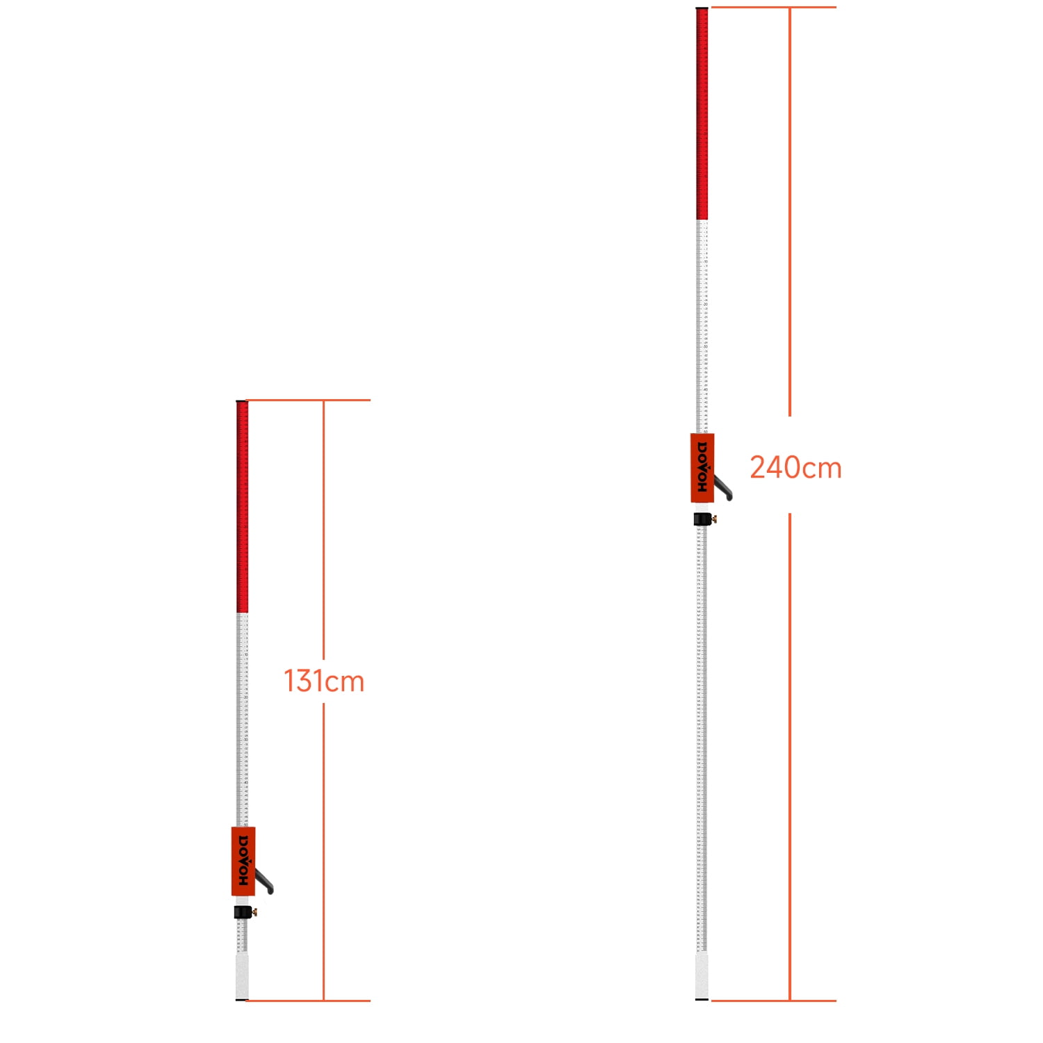 Grade Rod for Laser Level, with Quick-Release Slider for Laser Receiver, 7.9ft/2.4m Adjustable Aluminum Laser Level Stick, DP2400