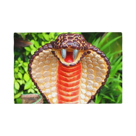

Table Placemats Set of 4 - Cobra Snake 12x18 In Faux Linen Double Heat Resistant Place Mats Cloth Indoor/Outdoor Placemats Washable Table Mats for Dining Kitchen Party