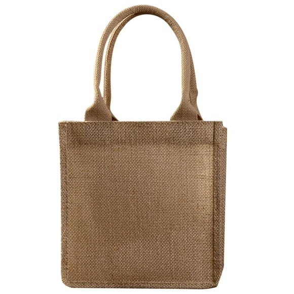Jute Burlap Tote Jute Tote Bag Reusable Burlap Bag with Handles for Wedding Shopping
