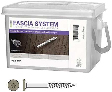100 Pieces 9 x 1-7/8 T-20 Star Dr Pro Plug System for Fascia Plug & Screw Kit Trex Madeira Fascia Plugs & Stainless Steel Screws
