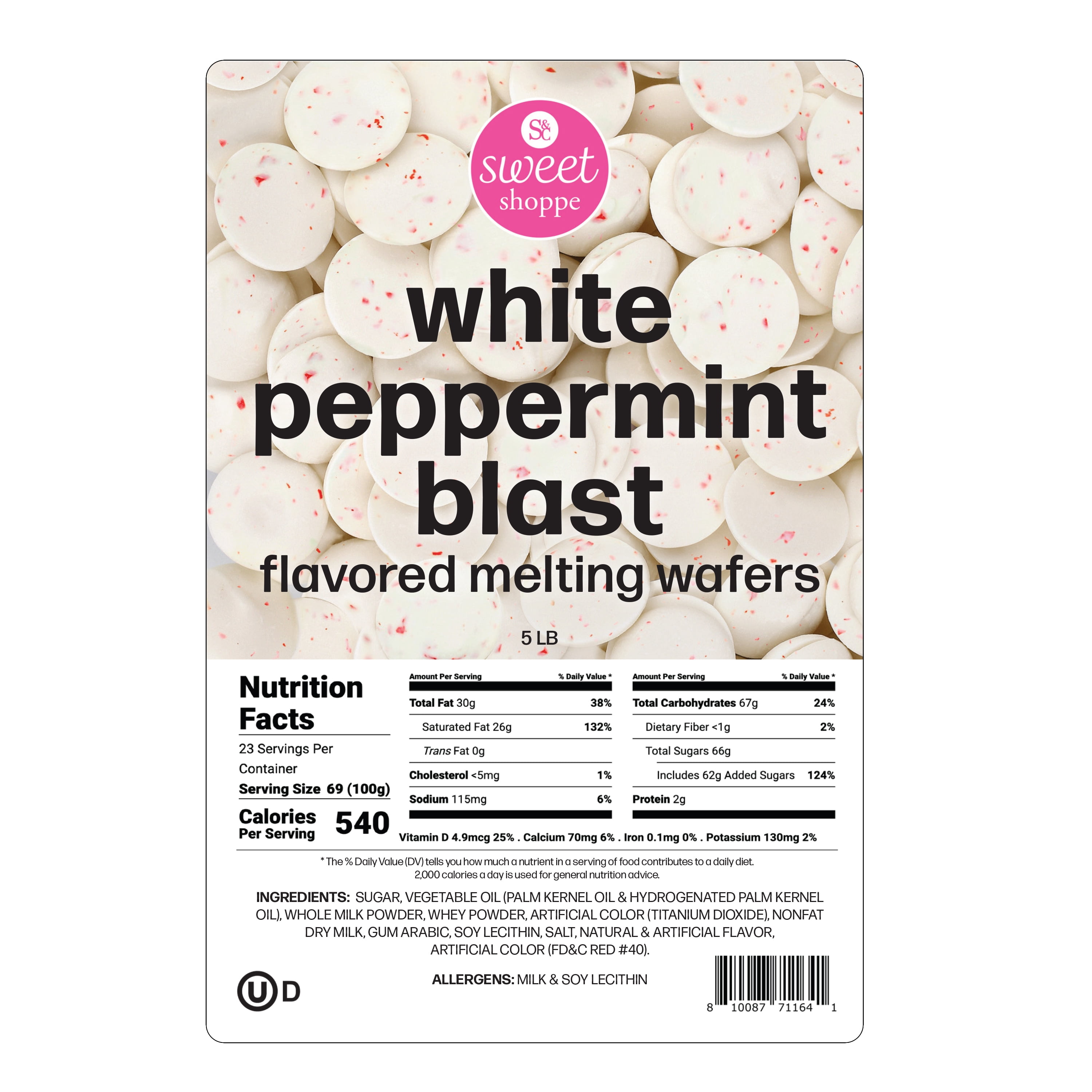 Sweet Shoppe White Peppermint Blast Melting Wafers, 5 lbs