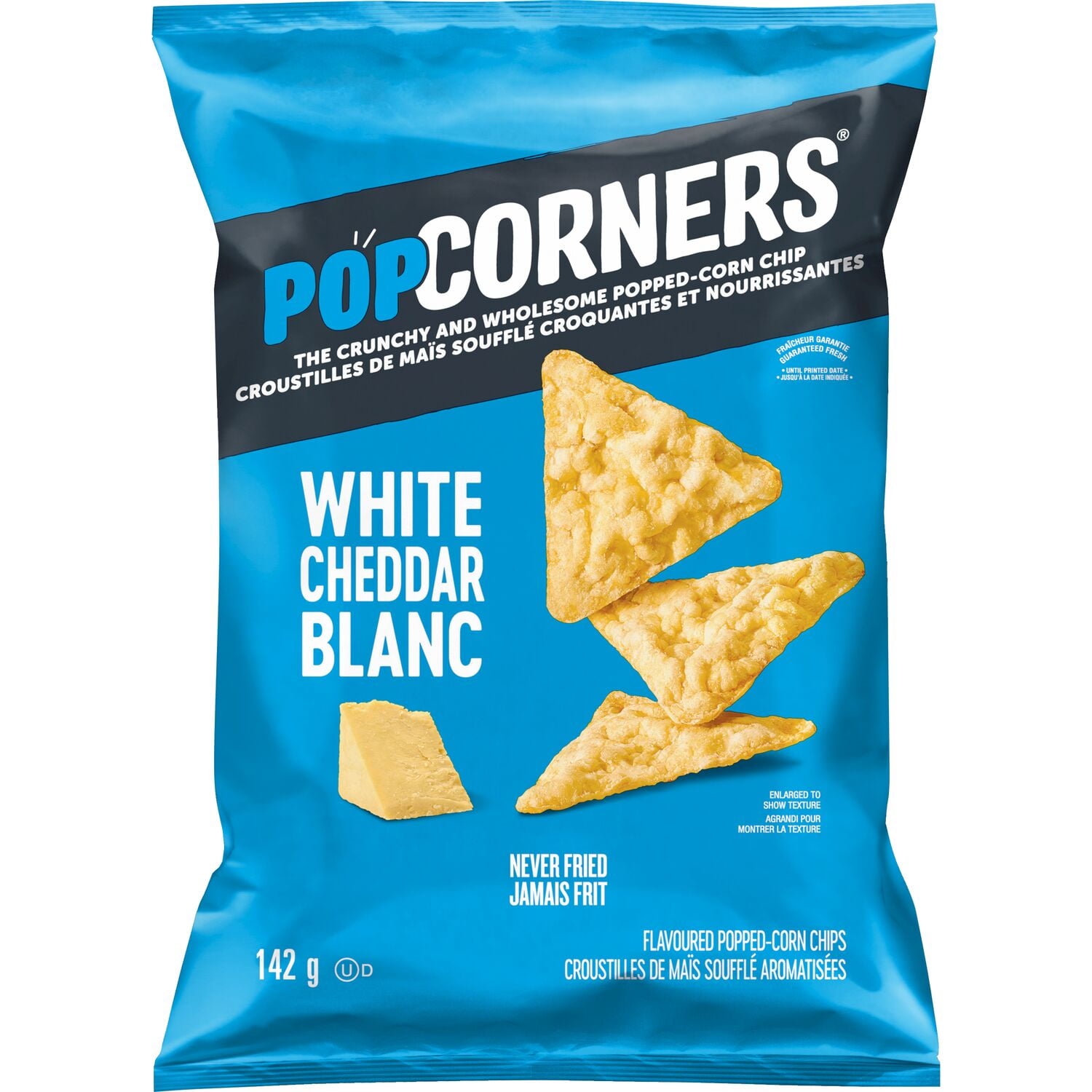 PopCorners White Cheddar flavoured Popped-Corn Chips, 142 g.