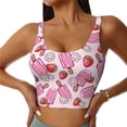 thumbnail image 2 of Picia Strawberry Popsicle Sports Bra for Women,Padded Strappy Sports Bras Medium Support Yoga Bra with Removable Cups,Running Yoga Bra-Large, 2 of 9