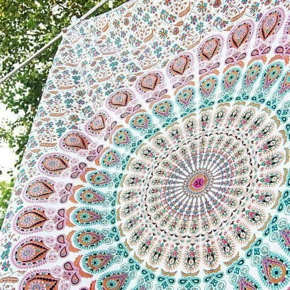 Pop Popular Handicrafts Twin Hippie Mandala Bohemian Psychedelic Intricate Floral Design Indian Bedspread Magical Thinking Tapestry