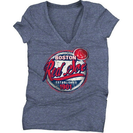 MLB - Boston Red Sox Navy Women's Deep V-Neck Tri-Blend T-Shirt