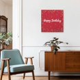 thumbnail image 3 of Framed Canvas Wall Art for Living Room Happy Birthday Wall Decor, Polka Dot Ribbon Celebration Red Aesthetic Paintings for Bedroom Office Kitchen, Ready to Hang Artwork Wall Pictures 8x8 Inch, 3 of 9