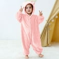 thumbnail image 2 of Fesfesfes Girls Boys Long Sleeve Hooded Bear Jumpsuit Warm Winter Romper Homewear Soft Fleece Outfit Cozy Playwear Toddler Kids Baby Cute Clothes Holiday Birthday(Pink#2,3-6 Months), 2 of 9