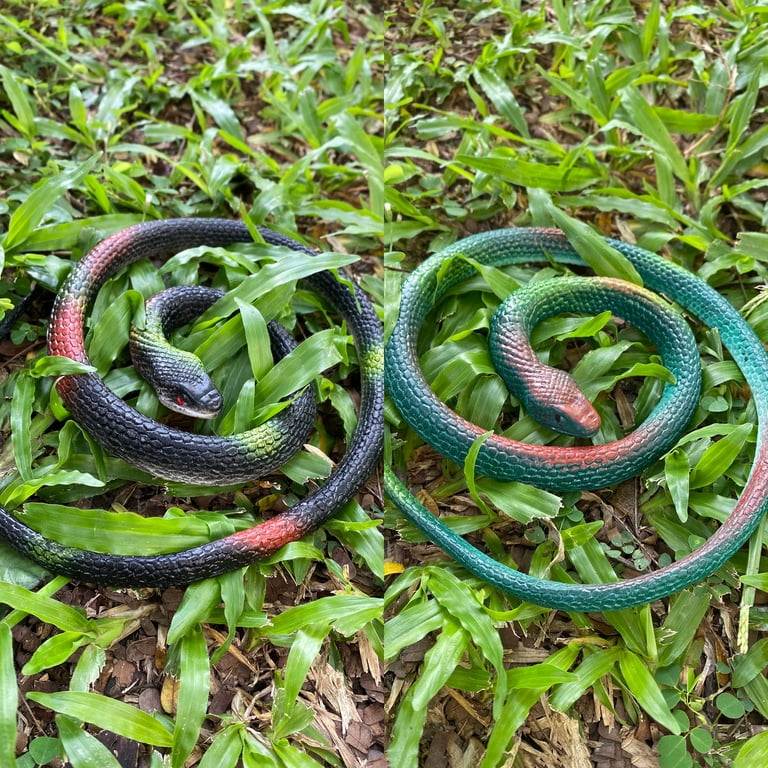 Lot 11 Serpents Caoutchouc Réalistes 28 & 16 Pouces – Jouet Farce Piscine, Jardin Anti-Oiseaux, Fête – Multicolore