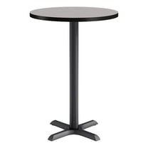 KFI Studios 30in Round Dining Table - 42in H - Gray Top - Black Base