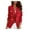 Red, variant on LEAVINGSUO Winter Clothes for Women 2023 Womens Fashion Women Plus Size Silk Satin Jacket formal Cardigan Pockets Work Office Suit Coat