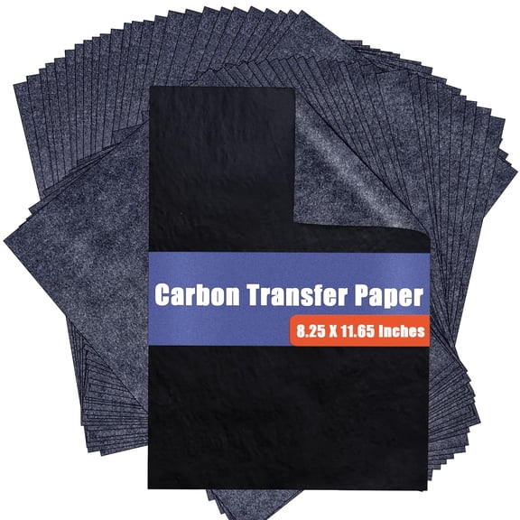 Graphite Transfer Paper,50 Black Sheets Tracing Paper for Drawing - Wax Free - Erasable - Smudge-Free Carbon Paper,Tracing and Watercolor Transfer - Premium Arts and Crafts Supplies